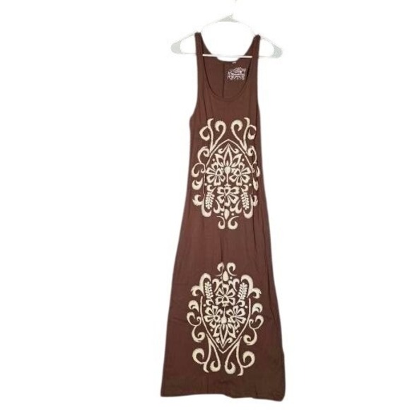 Panhandle Slim Dresses & Skirts - Panhandle Slim Brown Tribal Print Racerback Maxi Dress Sz S‎ Casual Boho Chic